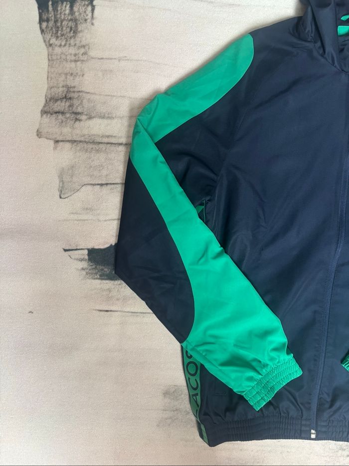 Veste survêtement Lacoste bleu marine et vert taille S/46 - photo numéro 4