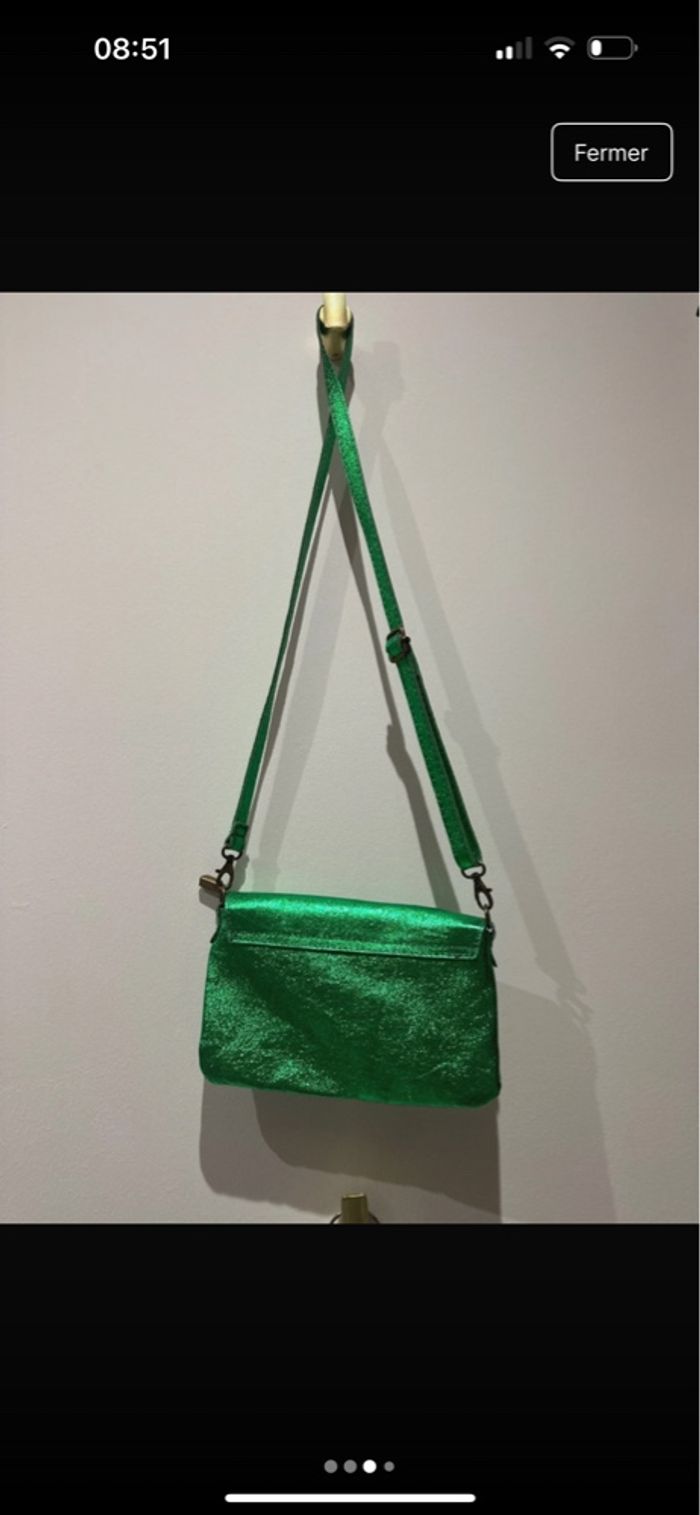 Sac  main paillette vert - photo numéro 3