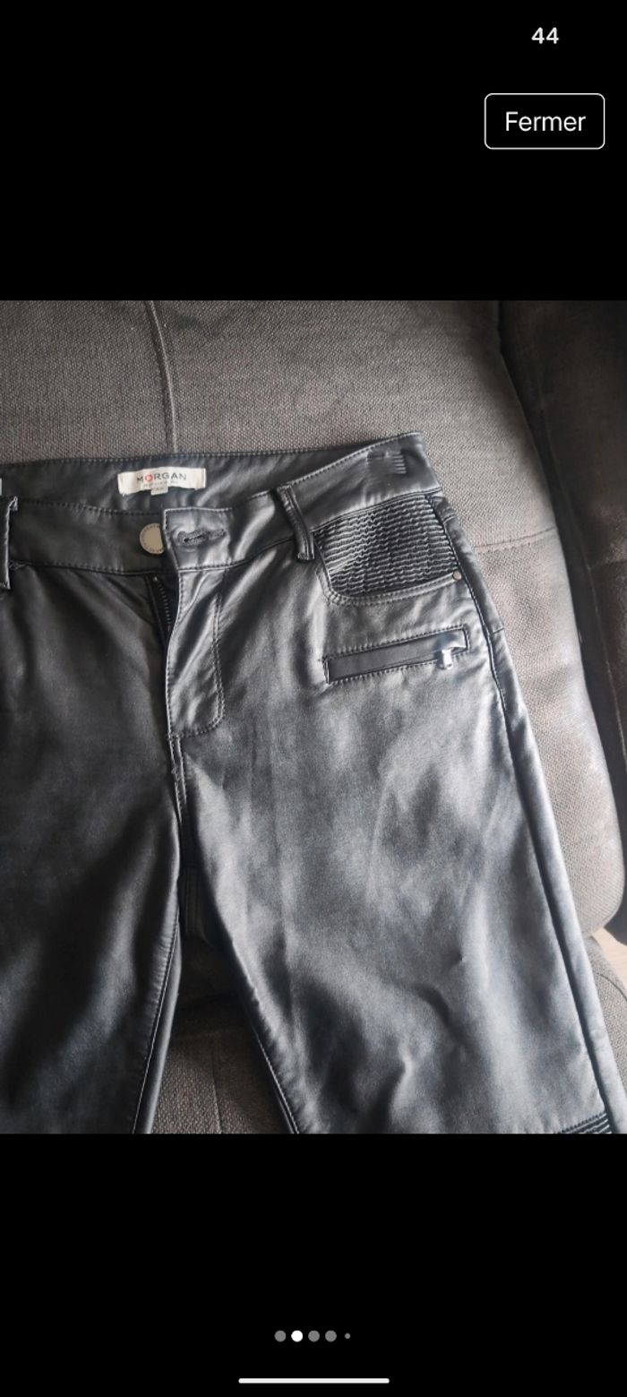 Pantalon simili cuir taille 40 morgan - photo numéro 2