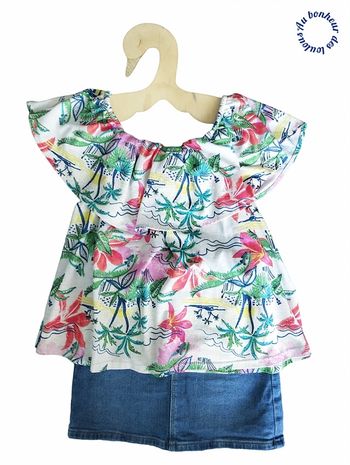 8-10 ans ensemble été blouse Zara (9-10 ans) et jupe kiabi (8 ans)