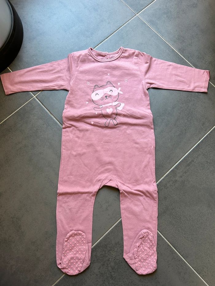 Pyjama 1 pièce léger grenouillère manches longues bébé fille tex