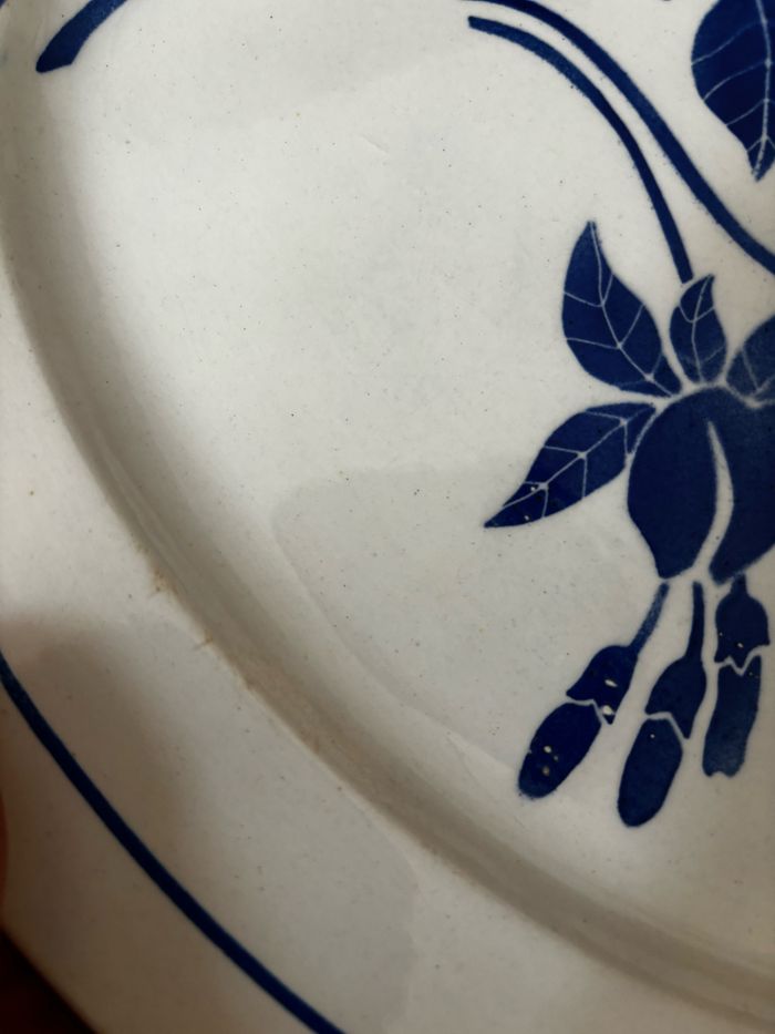 Lot de deux plats ovales fleurs bleues modèle Flore - photo numéro 5