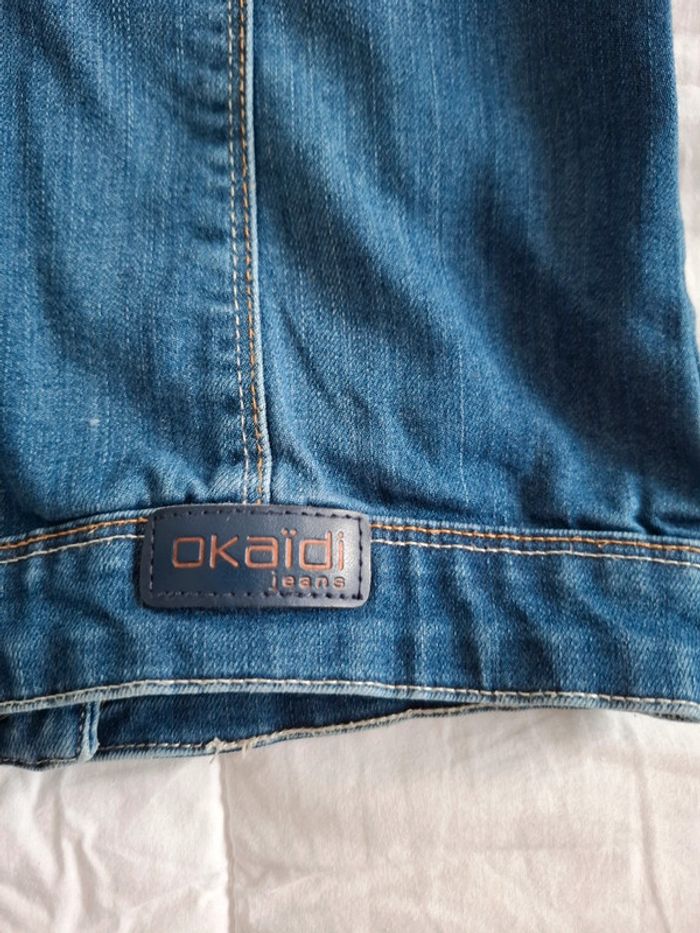 Veste en jean Okaïdi 8 ans bleu à pressions - photo numéro 7