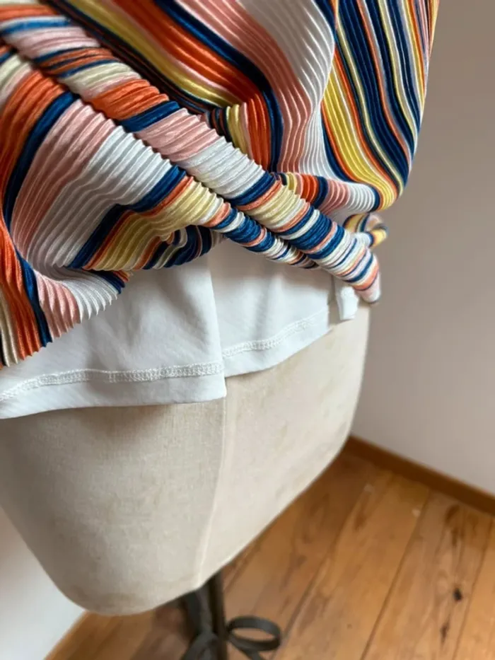 Superbe haut Caraco fluide plissé multicolore neuf Camaïeu 🌸 M 38 - photo numéro 5