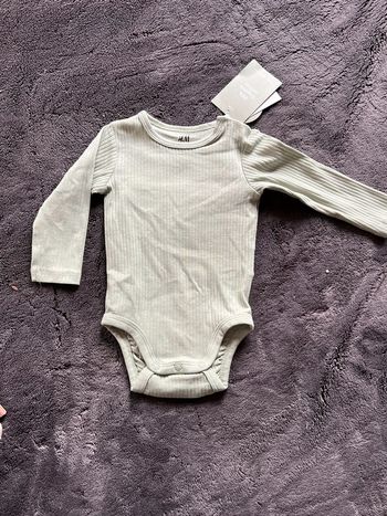 Body coton manches longues kaki H&M