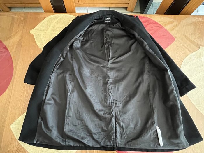 Manteau ZARA noir taille XS (57 % de laine) en TBEG - photo numéro 8