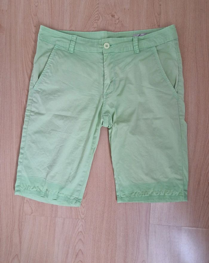 Short chino vert homme