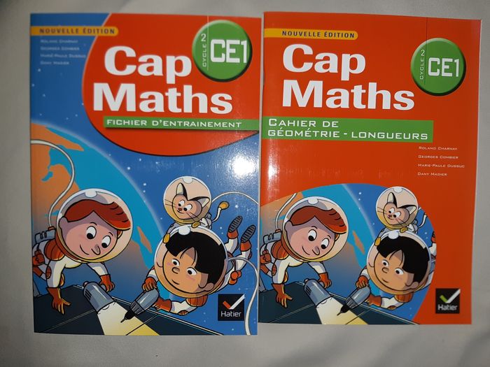 Cap Maths : CE1 - fichier d'entraînement + cahier de géométrie / longueurs - Hatier