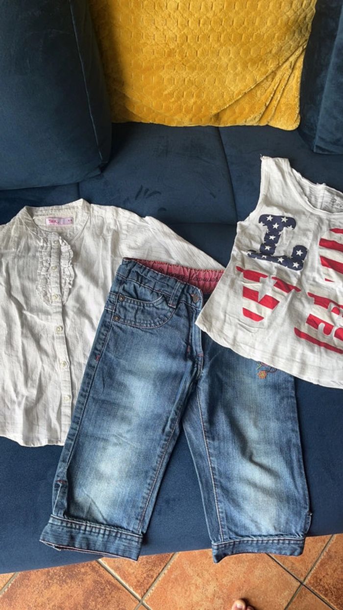 Zara Lot pantacourt + 2 hauts 5/6 ans