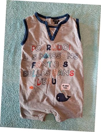 Barboteuse salopette poisson baleines mer