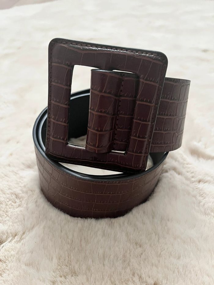 Ceinture imitation croco marron/bordeaux H&M