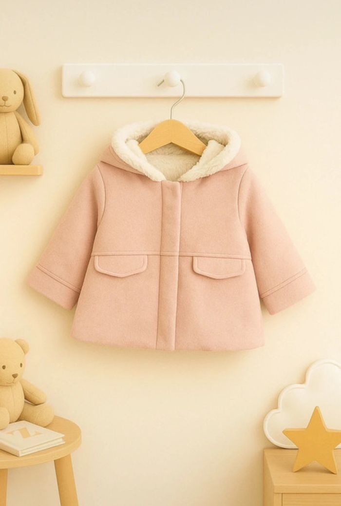 Manteau rose à capuche 12 mois - Kiabi