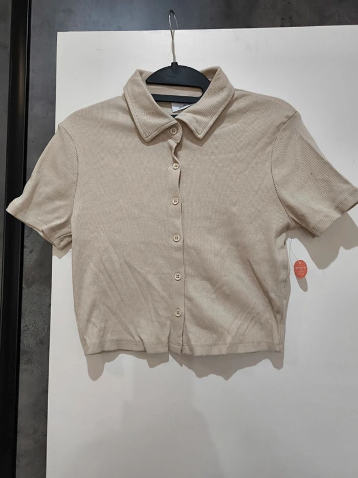 Chemise courte côtelé beige ardene taille L (40) neuf