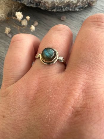 Bague en labradorite véritable - Pierre naturelle