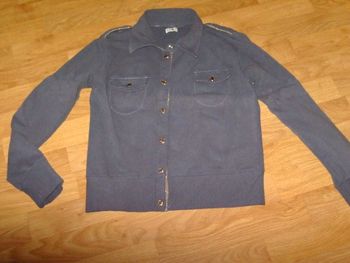 Veste sweat PAPER MOON gris anthracite décos dorées 12 ans TBE