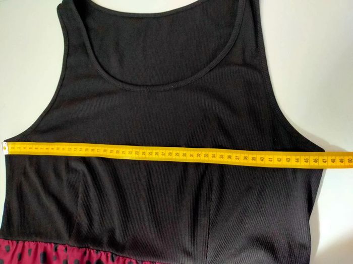 Robe bicolore – haut noir côtelé & jupe rose à pois – Shein Curve – T. 1XL - photo numéro 6
