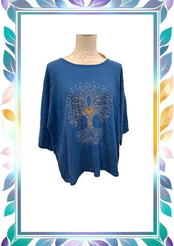 Tee shirt large bleu arbre de vie blouse New collection taille unique