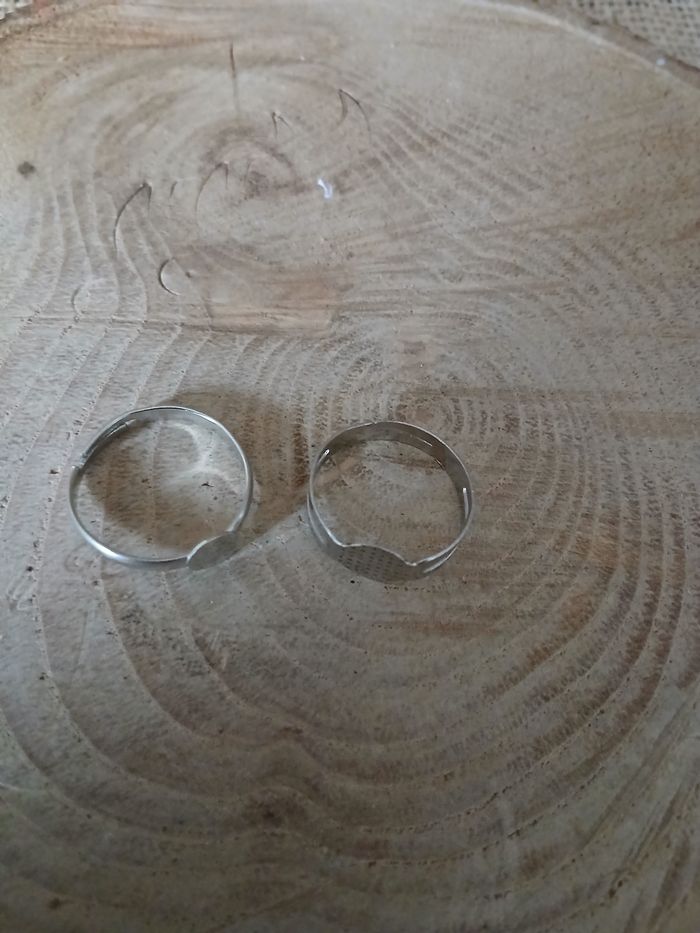 Lot de 44 socles de bague réglable argenté - photo numéro 4