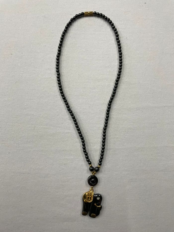 Collier éléphant en hématite - photo numéro 2