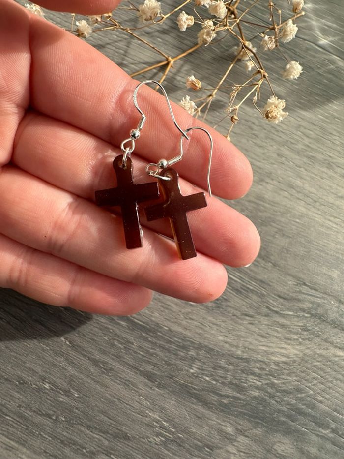 Boucles d'oreilles croix - photo numéro 4