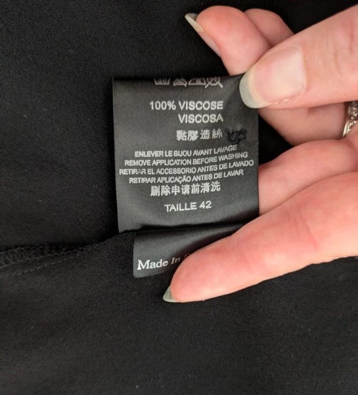 Chemisier blouse fluide noire - Cop Copine - taille 42 - photo numéro 10