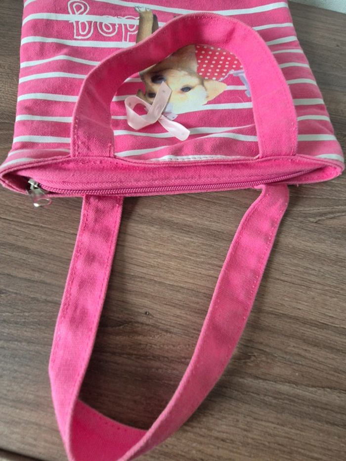 Petit sac rose avec joli chiot 24 cm - photo numéro 3