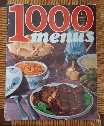 revue 1000 Menus n°5 de 1970 menu recette fruits de mer le whisky conserve de poissons etc ....