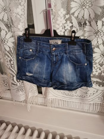 Short en jean's fantaisie à revers