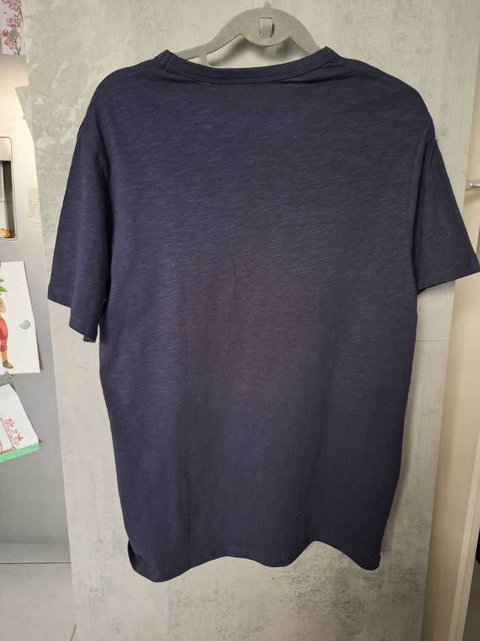 Tee-shirt bleu marine manches courtes imprimé lion - photo numéro 2