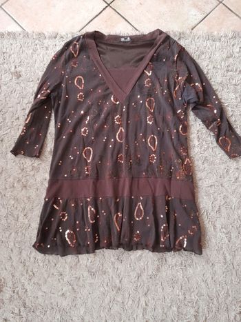 Tunique polyester marron T44