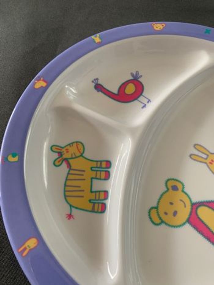 Assiette compartimentée enfant plastique animaux 21cm - photo numéro 4