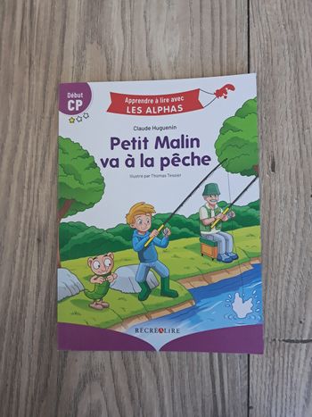 Livre lecture cp. Les alphas transformes. recrealire.petit malin va a la pache
