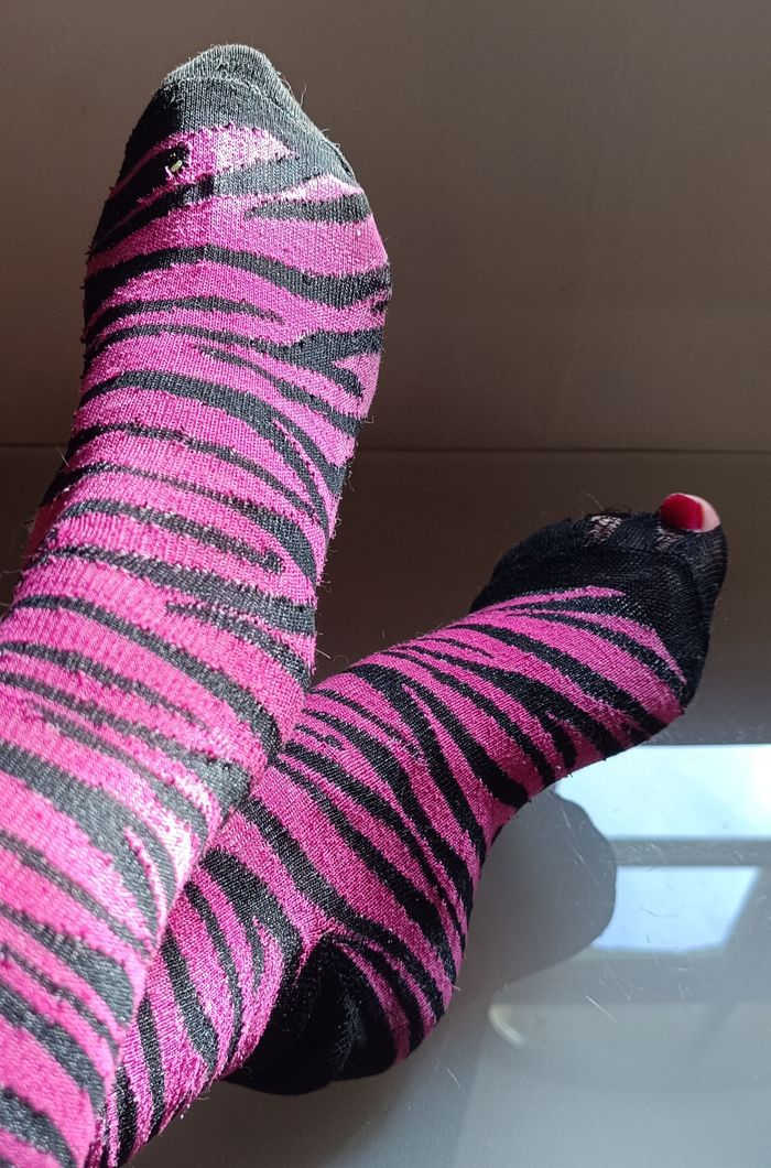Chaussettes portées et usées