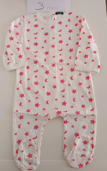 Pyjama étoiles et lunes 3 mois Kiabi
