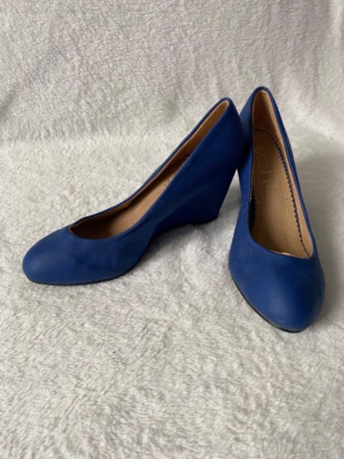 Chaussures compensées bleu