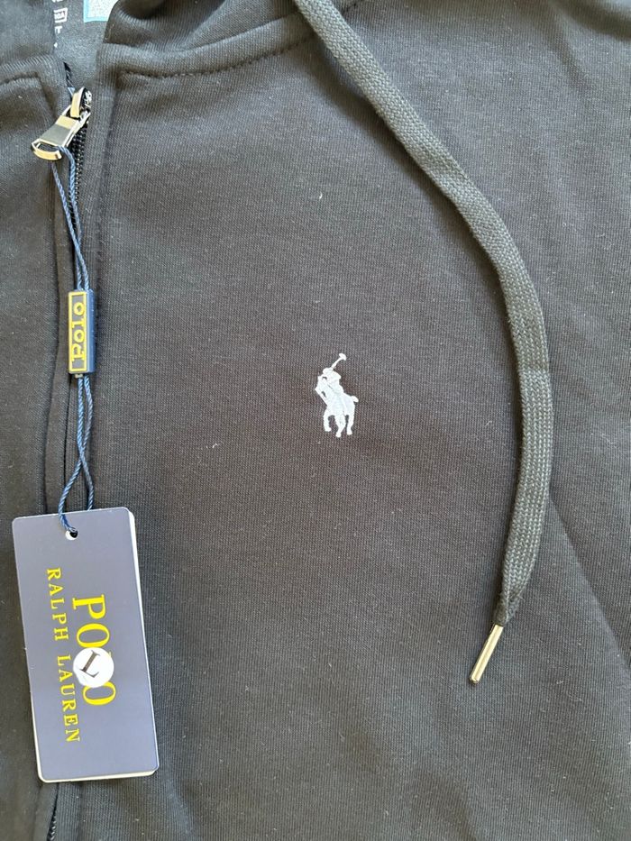 Sweat à capuche zippé noir Polo Ralph Lauren taille L - photo numéro 3