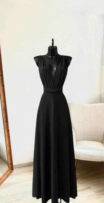 Robe noire dos nu fabrication française multi positions