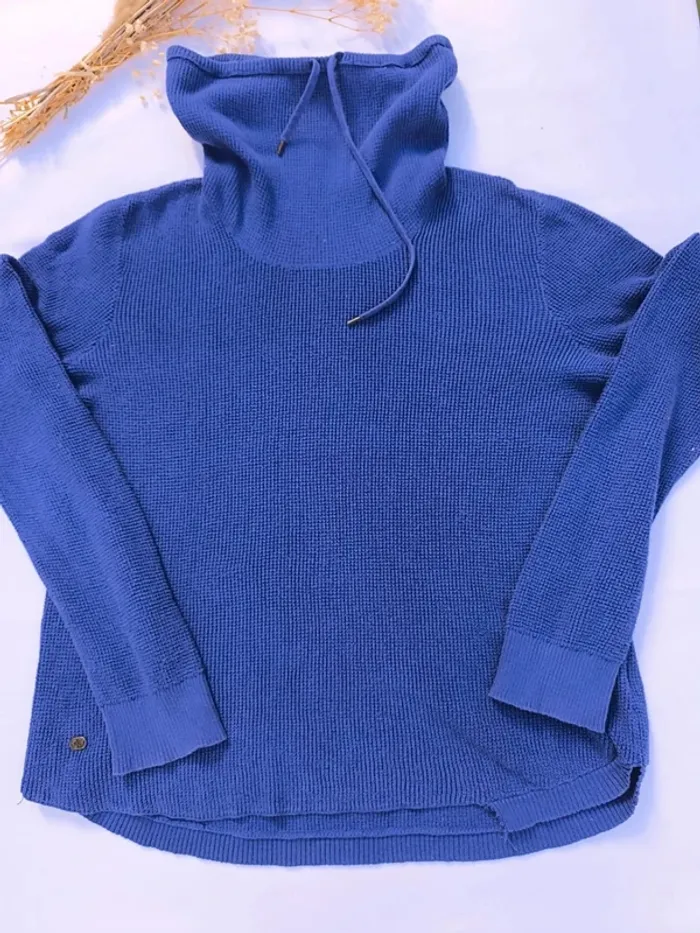 Pull bleu Ralph Lauren femme taille XL petit prix car découpé en bas - photo numéro 2
