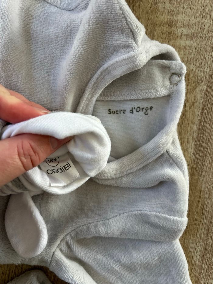 Pyjama lapin hiver & chaussons bébé fille - photo numéro 2