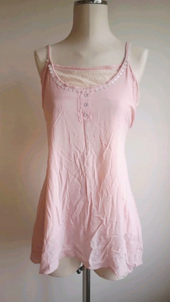 Débardeur rose dentelle - small lumineux