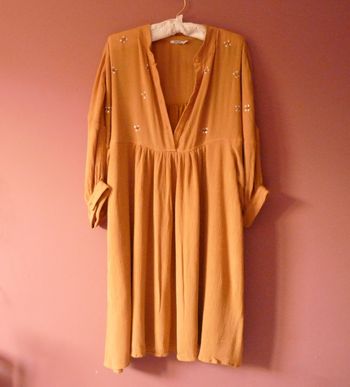 Robe Femme DDP S 36 camel moutarde Neuve collection été style bohème