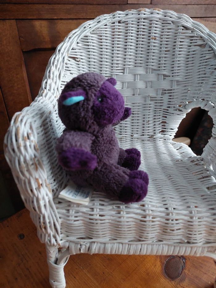P1 - Petite peluche doudou mouton violet Obaibi - photo numéro 2