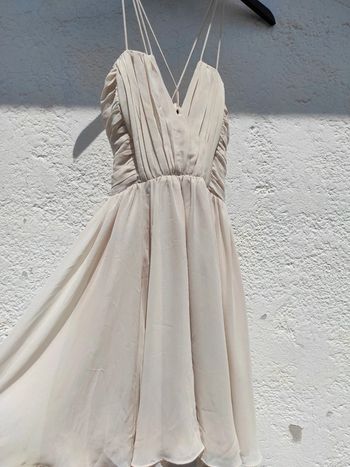 Robe de soirée cocktail drapée h&m beige
