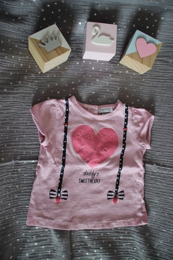 tee-shirt rose MC 3 mois