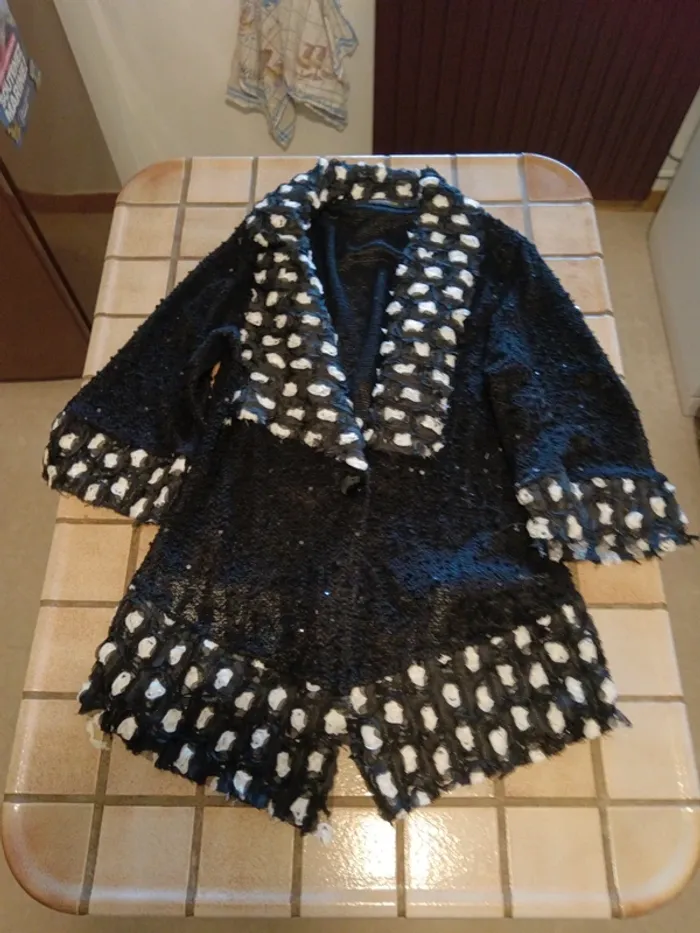 Long Gilet petite fleurs
