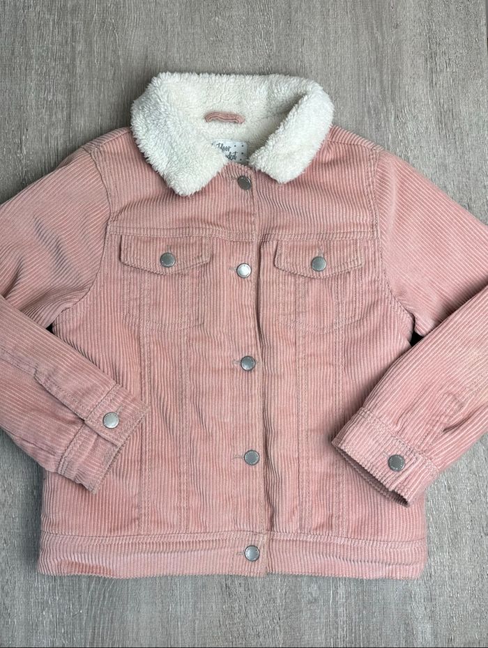 Veste mi saison en velours côtelée doublé sherpa - taille 7 ans 122cm - photo numéro 2