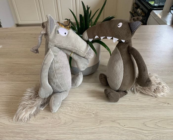 Peluches Loup et louve  Auzou gris - photo numéro 4