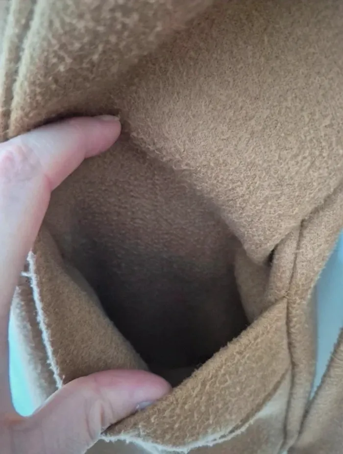 Manteau marron ceinturé avec poches et bouton - photo numéro 8