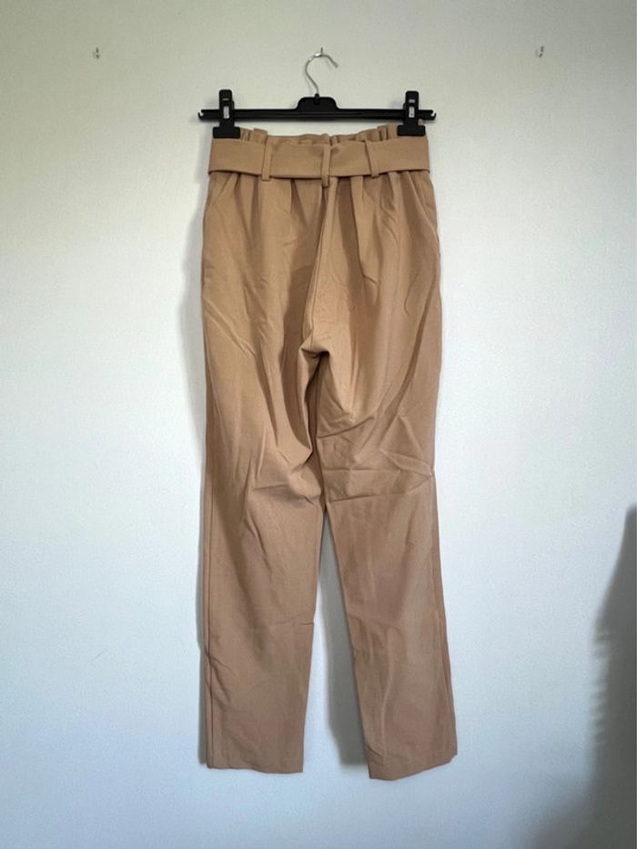 Pantalon droit taille haute Cache Cache beige - photo numéro 2