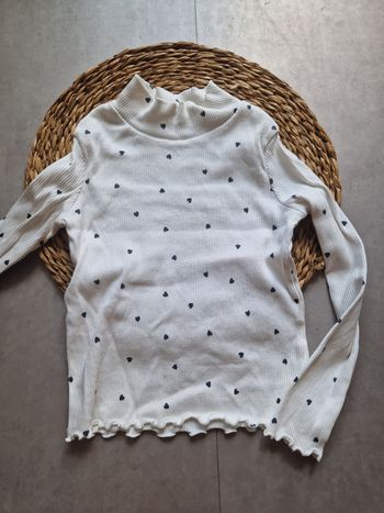 Sous pull côtelé à cœurs